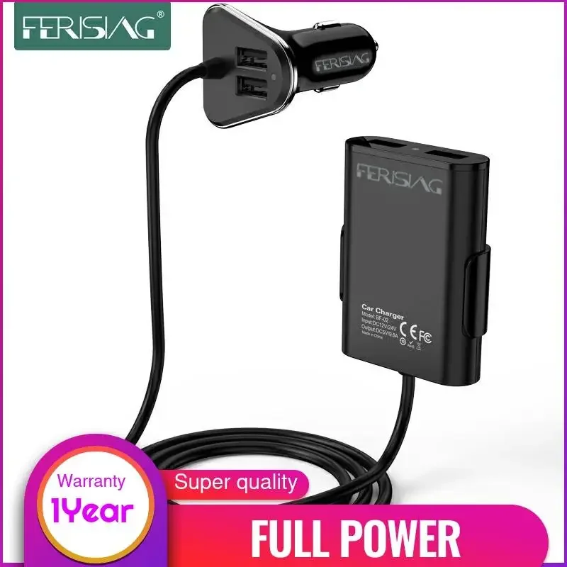 

Ferising 48W/9.6A 4 Ports USB Car Charger Adapter Car-Charger Phone For iPhone 11 SE2 SE 8 7 6 Plus/iPad Samsung/Xiaomi Tablet