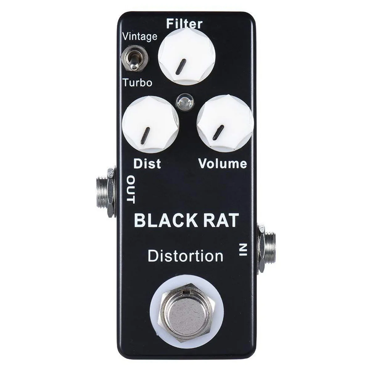 

Гитарная педаль эффектов Mosky Black Rat – мини-дисторшн, переключатель True Bypass, регулировка тембра/гейна/громкости, светодиодный индикатор