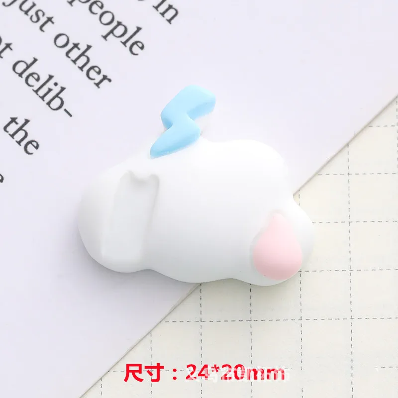 20Pcs New Colorful Clouds Flatback Resin Cabochon Scrapbook Embellishment Craft Cute Decoration Parts Doll House Accessories