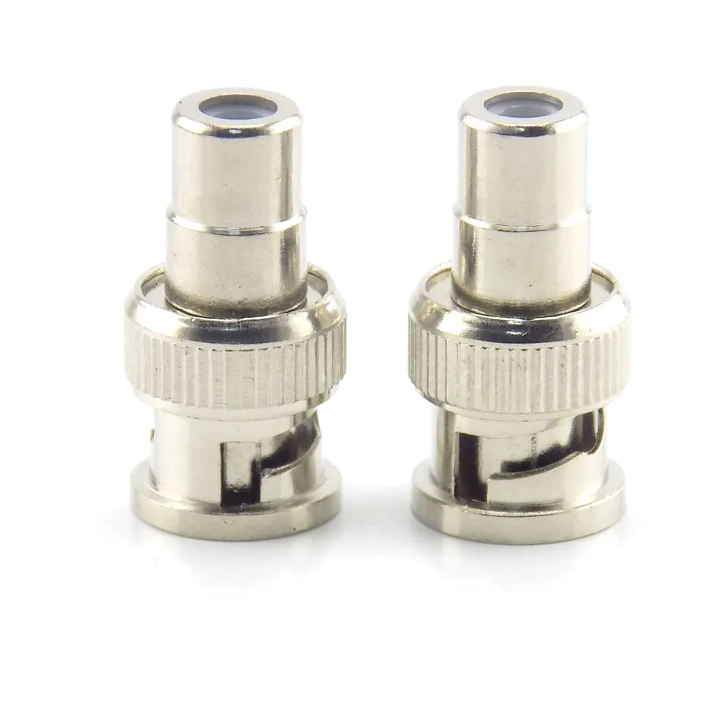 2pcs BNC Male End to RCA Female Plug COAX Adapter Connector Adapter F/M Couple for Security System Video CCTV Camera B5