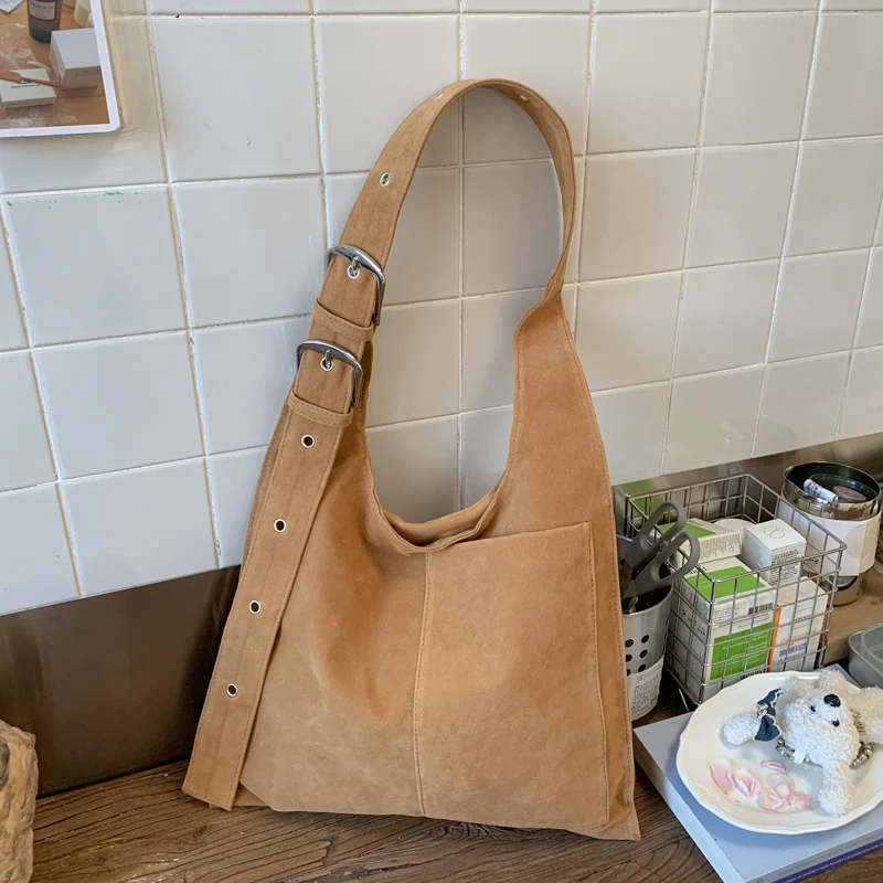 New Solid Color Hasp Sweet Simple Bags Sewing Thread Interior Zipper Pocket Tote Bags 2026 High Quality Casual Shoulder Bag