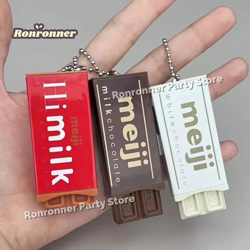 Juguete Antiestrés de Chocolate Estilo Japonés Simulado Meiji, Llavero con Colgante de Chocolate, Regalo Creativo