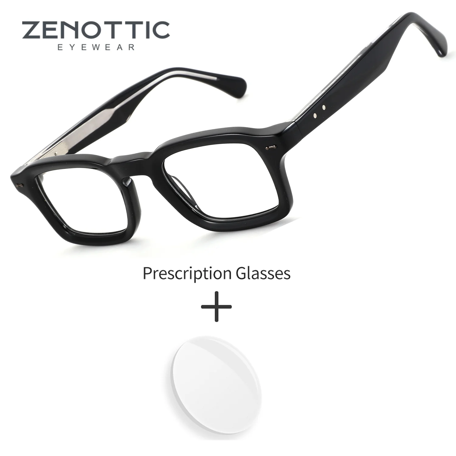 

Очки ZENOTTIC ручной работы из ацетата, прямоугольные, для мужчин, с прогрессивными оптическими линзами для коррекции близорукости, с рецептом