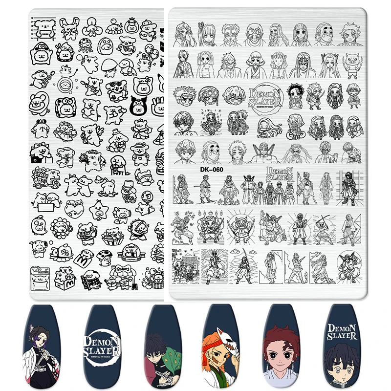 Cartoon Character Animal Nail Stamping Plate Hallowen Nail Art Image Plate Flower  Geometry Plant Leaves Design Stamp Template