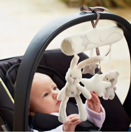 Baby Crib Rattles Plush Toys Soft Rabbit Rattles Pram Toys Hanging Rattle For Stroller Newborn Bed Pendant Bell Toy 0 12 Months