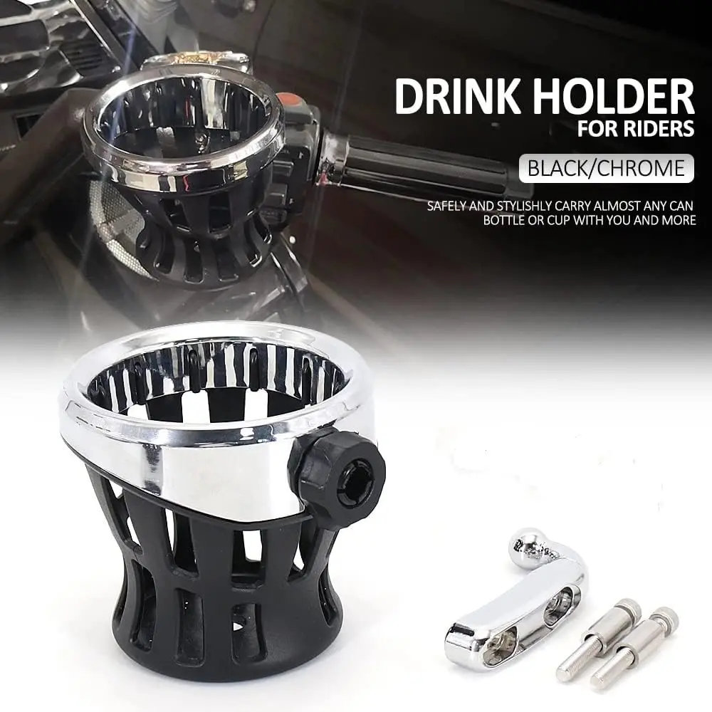 

Motorcycle Handlebar Drink Cup Holder Anti-Slip Durable For Harley Road King Electra Glide Sportster Dyna Softail 1996-UP