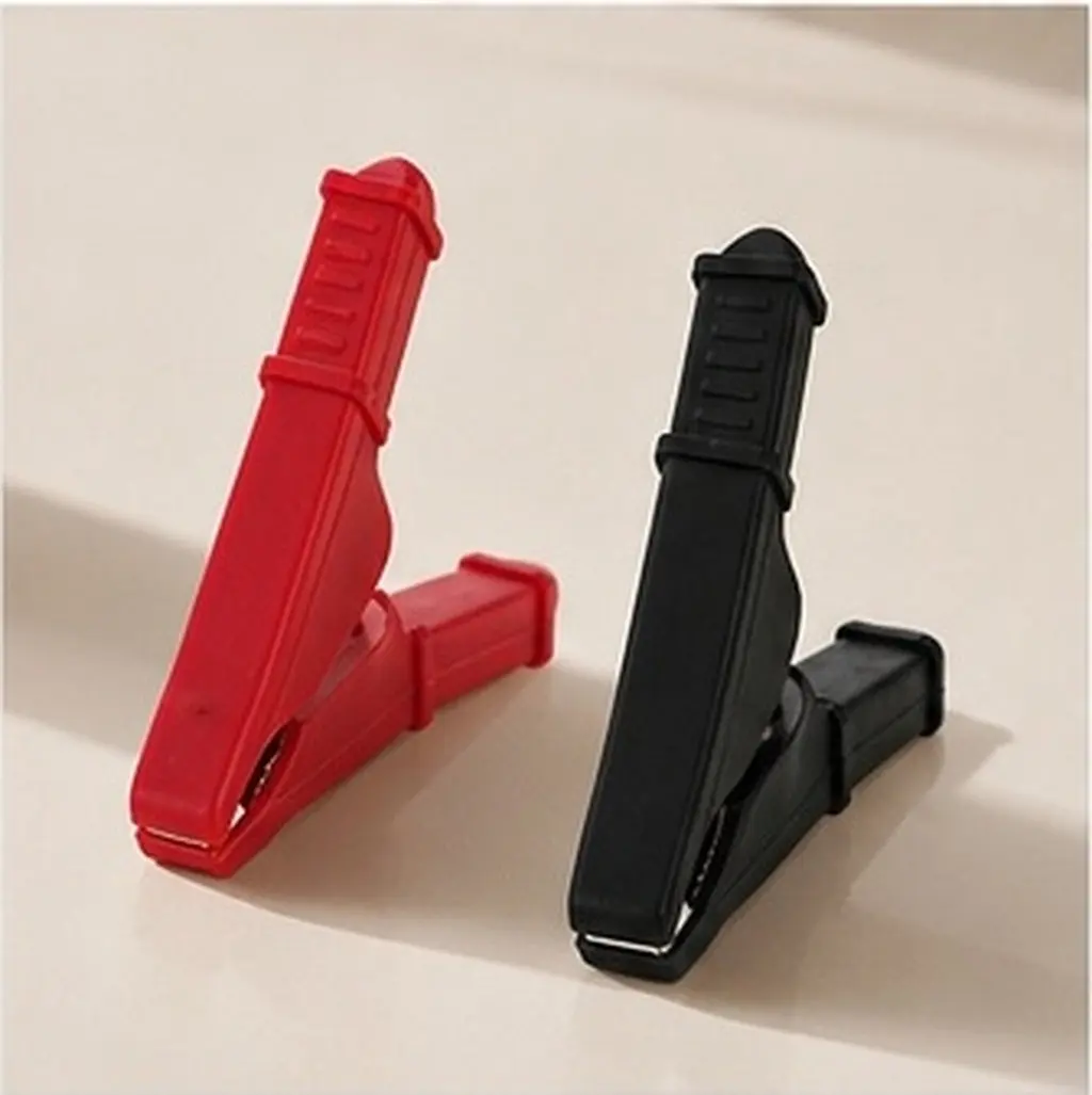 2Pcs Smooth Edge Alligator Clips Polished Metal Electrical Test Clamps Battery Clips Mini Clamping Tools for Craft Electrical