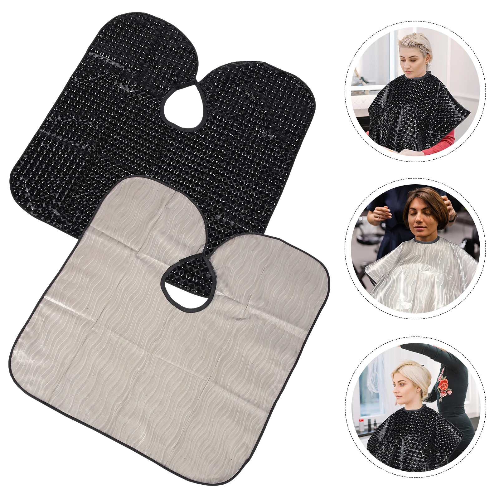 

2pcs Coloring Shawls Dye Capes Short Salon Reusable Plastic For Dyeing Perming Shampoo Makeup Hair Cutting Hairdressing Shawl