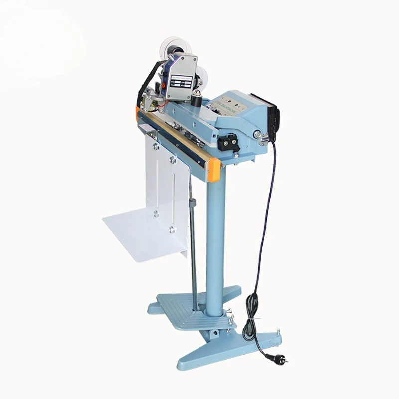 Manufacturer Aluminum frame foot sealing machine Unilateral heating belt coding foot type plastic bag sealing