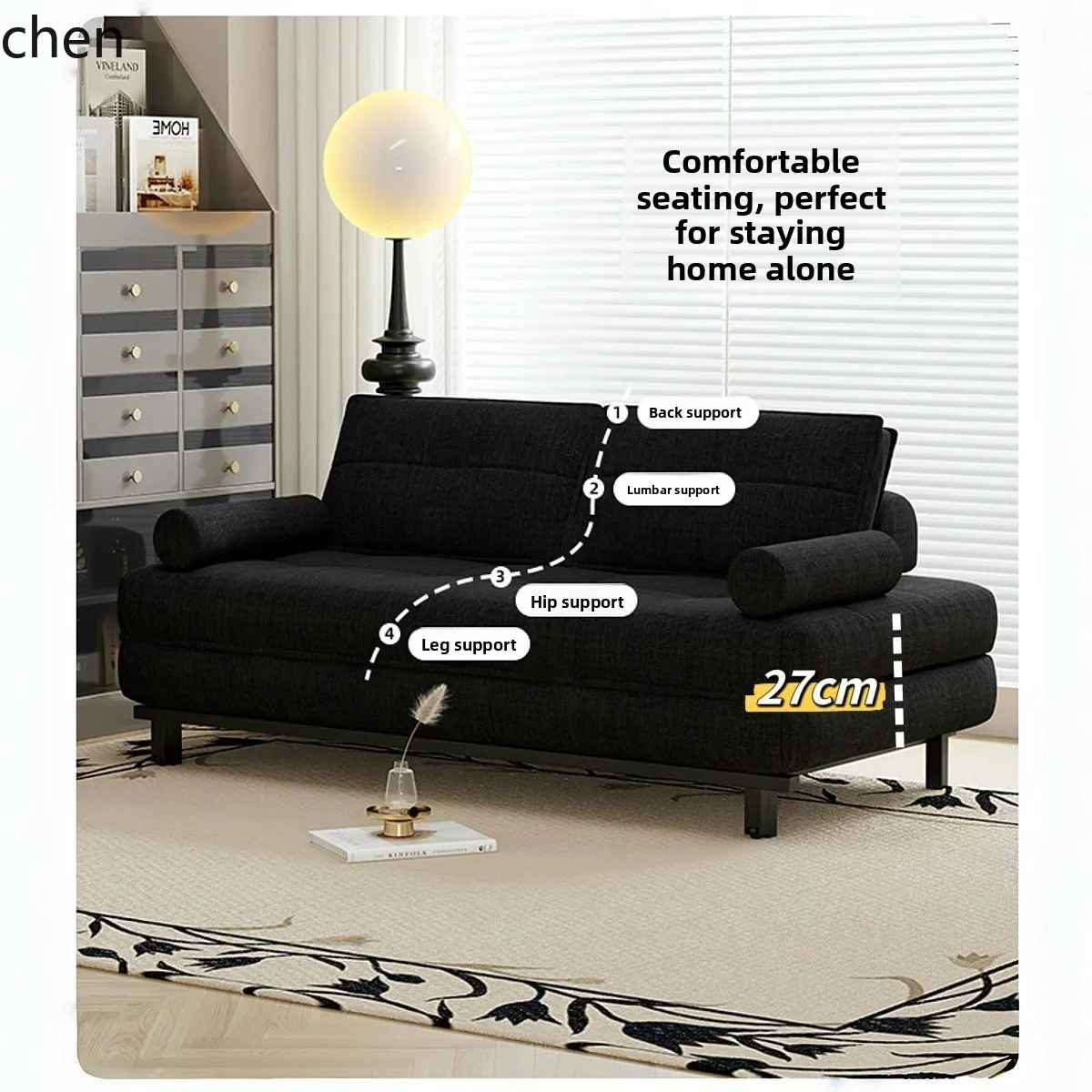 HT Leather and Fabric Single and Double Guesthouse Living Room Foldable Sofa Bed Integrated Dual-use