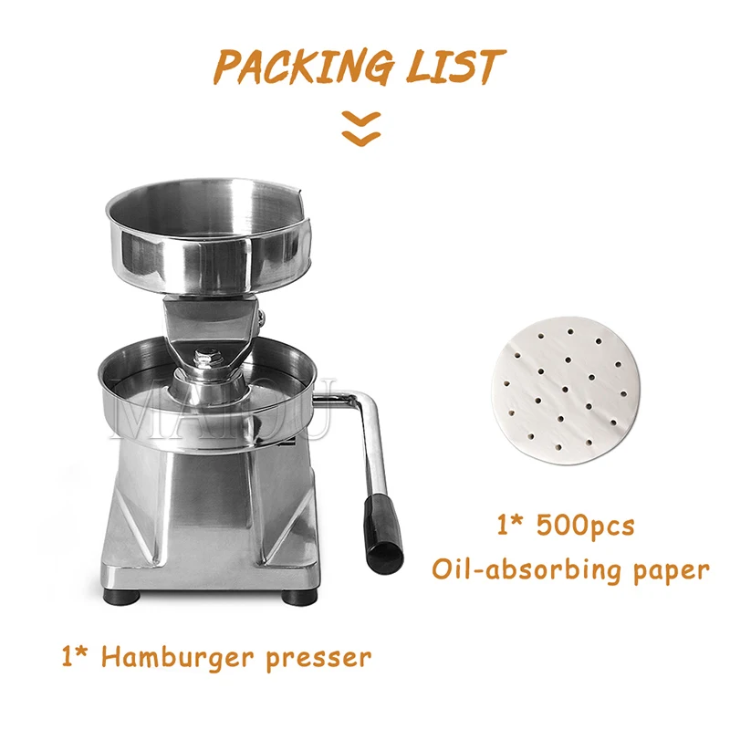 150mm Burger Press Manual Hamburger Patty Maker Burger Machine Stainless Steel Meat Pie Forming AM15 Kitchen Tool