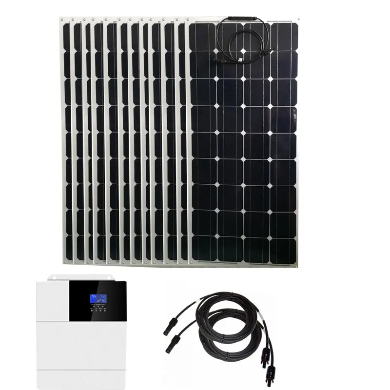 

Solar Panel Kit Complete 5000W 220V 110V Flexible Solar Panel 100W UPS Hybrid Inverter Off Grid System 4HP Farm Car Caravan