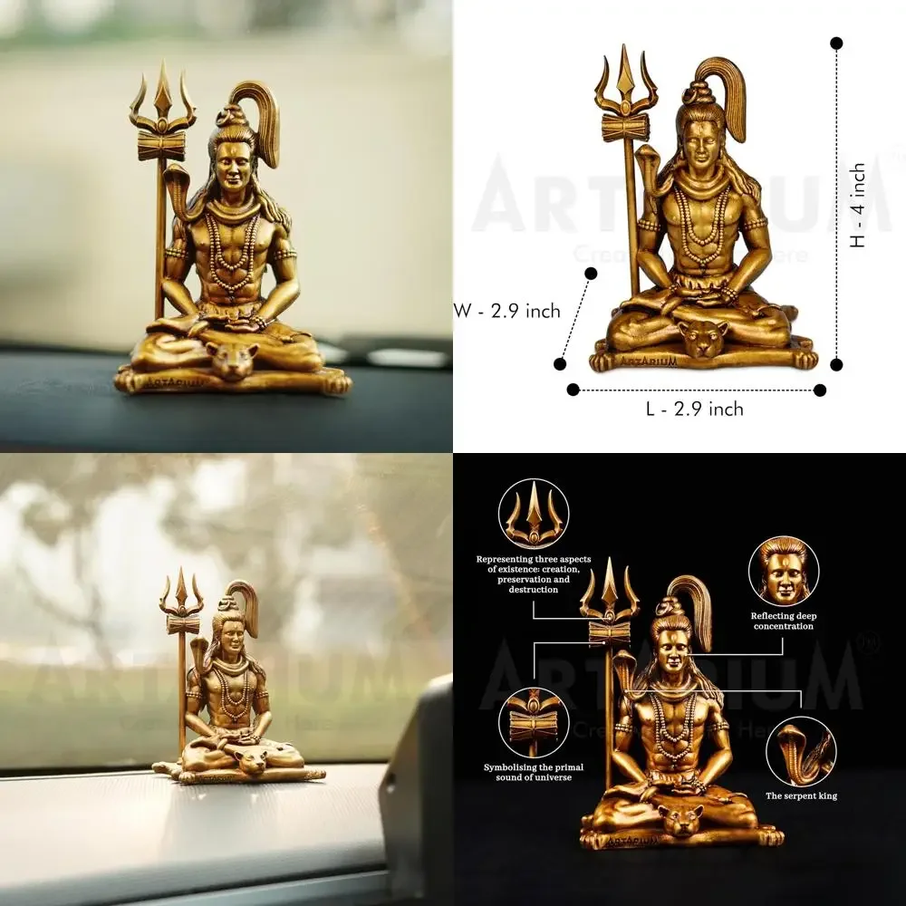 

Статуя Шива на приборной панели автомобиля, Дивали Мини Падмаана Лотос Поза Идол, Медитирующая фигурка Шивы для декора комнаты и Мандir Puja