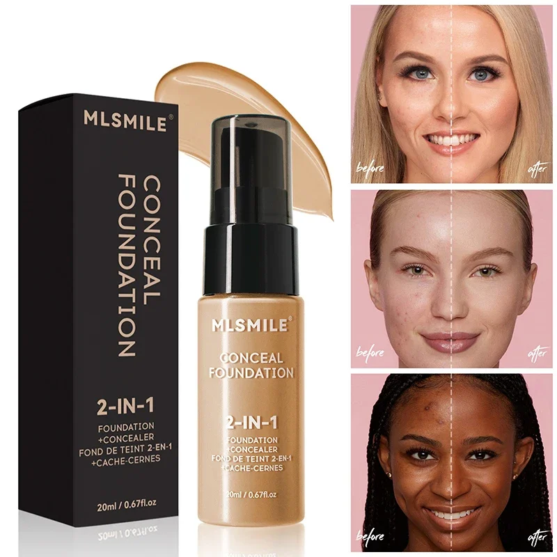 Face Foundation Cream Matte Oil-Control BB Cream Long Lasting Waterproof Concealer Liquid Full Coverage Base Professional Makeup