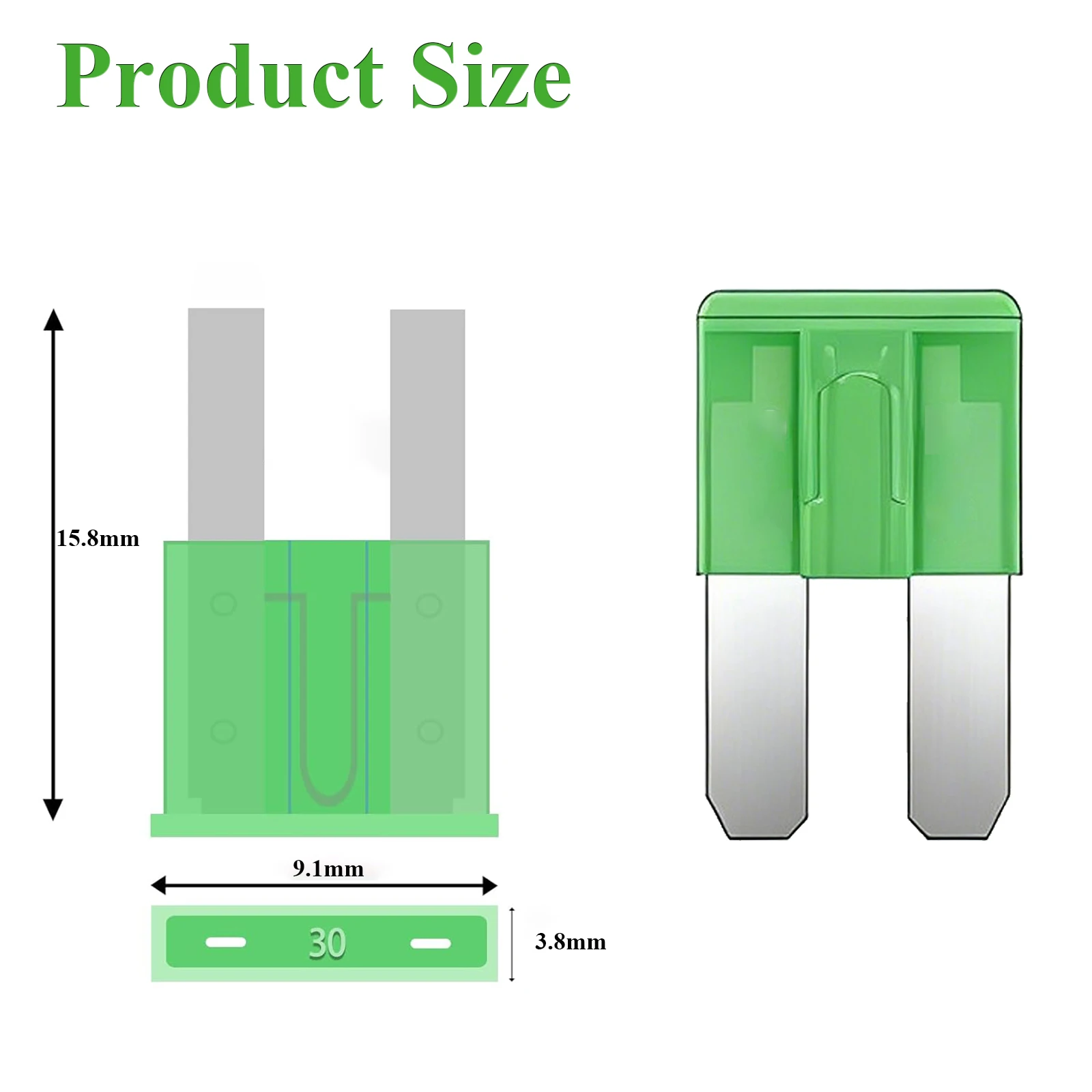 100Pcs Micro2 Fuse 3A 5A 7.5A 10A 15A 20A 25A 30A 35A 40A Car Blade Fuses 12V 24V 32V Automotive APT/ATR Fuses for RV/Truck/Van