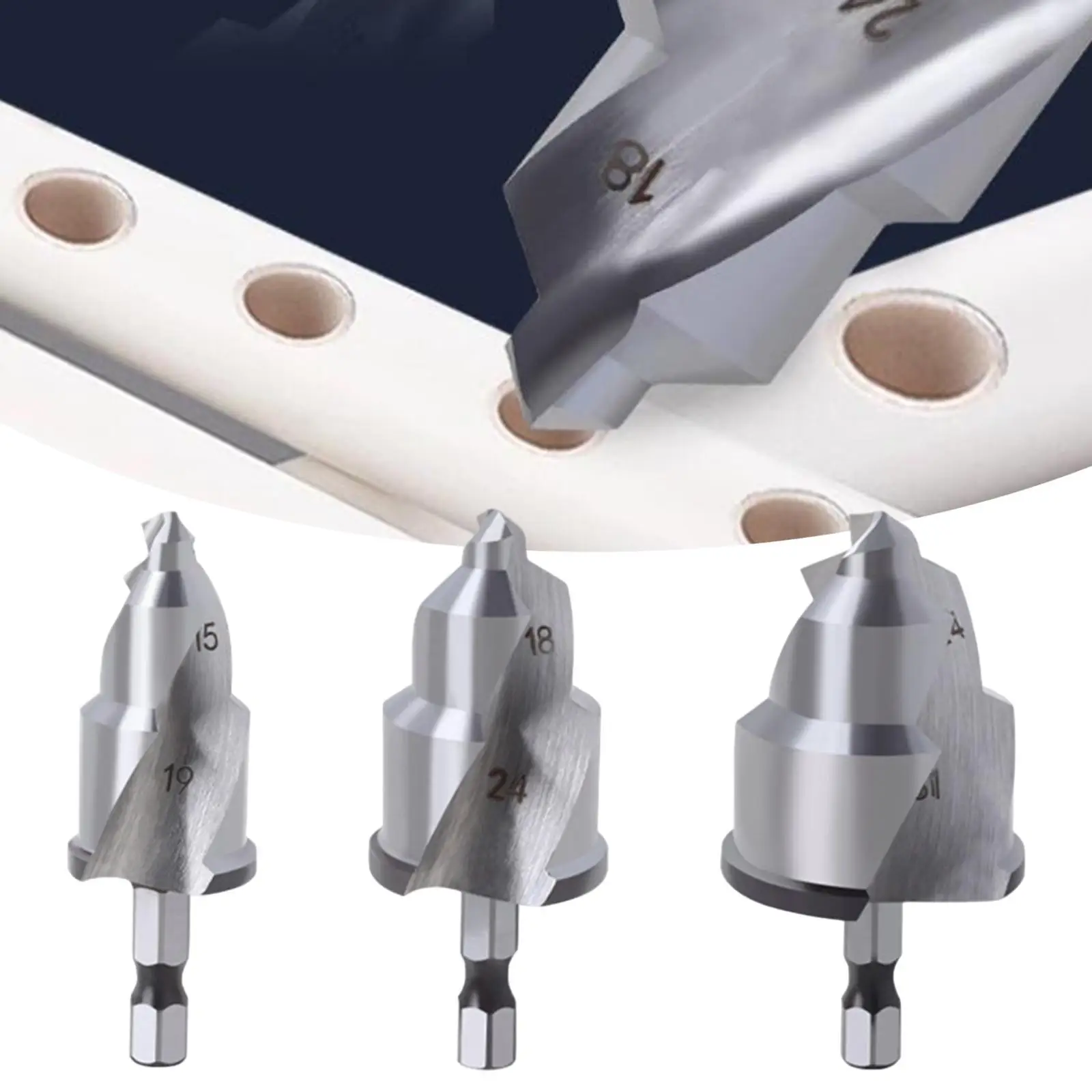3x Ppr Lifting Stepped Drills Direct Replaces for Electric Drill Premium Professional Easy to Install Plumbing Tools 20/25/32mm
