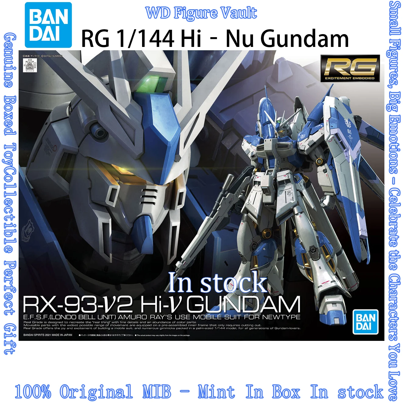 

Bandai RG 1/144 Hi-Nu Gundam, 2026 Reissue Gunpla Model Kit, In Stock. Ideal for Assembly, Gifting, Collection and Display