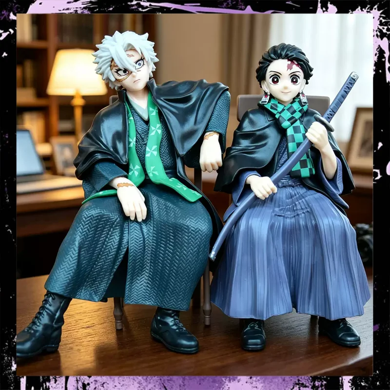 In Stock Anime Demon Slayer Non Scale Figure Shinazugawa Sanemi Sitting Chair PVC Statue Collectible Model Desktop Ornament Gift