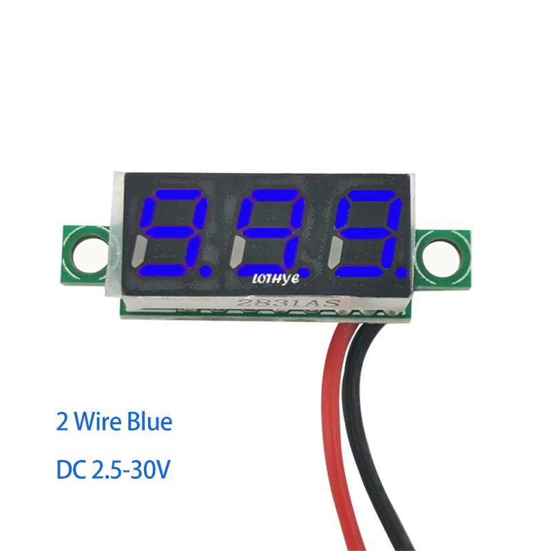 0.28 Inch DC 2.5V-30V DC 0-100V Digital Voltmeter LED Mini Display Module Voltmeter Voltage Tester Motorcycle Car Panel Meter