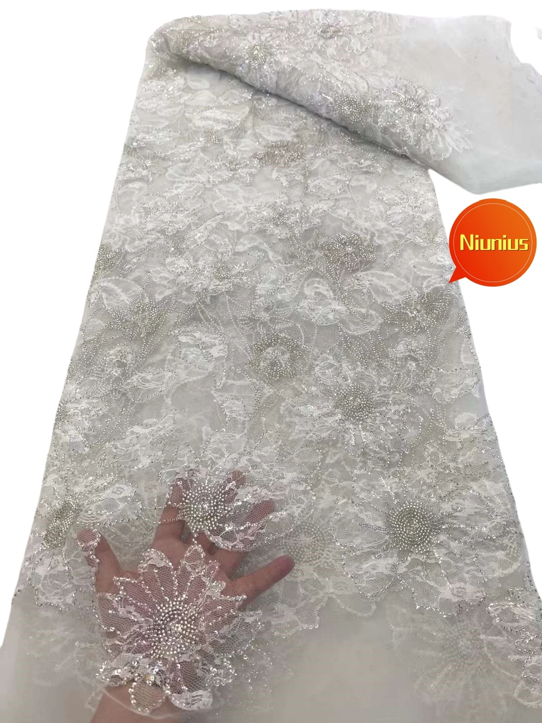 2024 High Quality Latest Elegant Soft Luxurious Embroidery Tulle Lace With Stones Fabric for Wedding Evening Dresses NN2895_Z