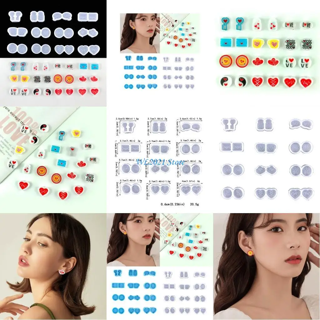 

G5GC 12 шт. силиконовые формы для ключей, формы для подвесок, серия ко Дню Святого Валентина, изготовление ювелирных изделий для