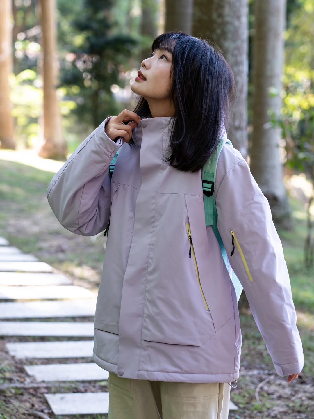 

Thiened Outdoor Women's Jaet Hooded Cotton Filled Winter Coat Warm Hiking Skiing Clothes Straight Leg pe Long Sve