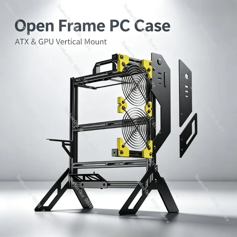 DIY Open Frame Aluminum PC Case Water Cooling ATX Computer Chassis For Gaming Desktop Overclocking Test Bench Modding Build Use