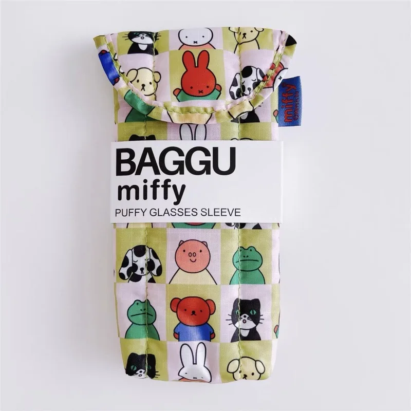 Miffy Cute Protective Case Portable Storage Bag Kawaii Magnetic Buckle Printed Cotton Clip Glasses Bag Cartoon Gift Toys