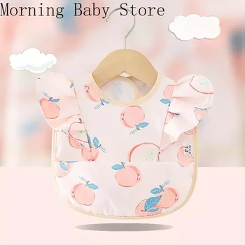 Cartoon Stippen Baby Eten Slabbetje Waterdichte Anti-Vuile Baby Speeksel Handdoek Kinderen Voederen Schort Jongens Meisjes Mouwloze Spuugdoeken