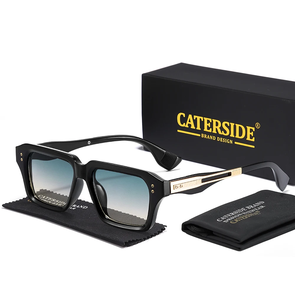 

CATERSIDE Men's Sunglasses Fashion Brand Design Square Hip Hop Style Sun Glasses Women's Party Travel Outdoor Glasses UV400