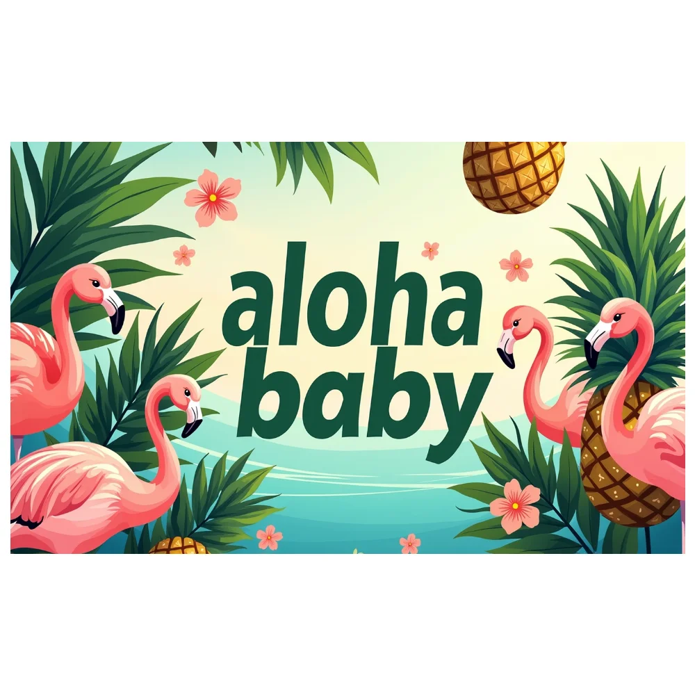 Tropical Beach Event Backdrop Festive Flamingo Hanging Flamingo Banner Fun Photo Booth Background for Picnic