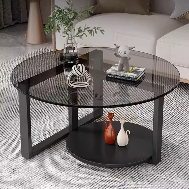 Tempered glass coffee table, living room sofa corner table, casual simple small table