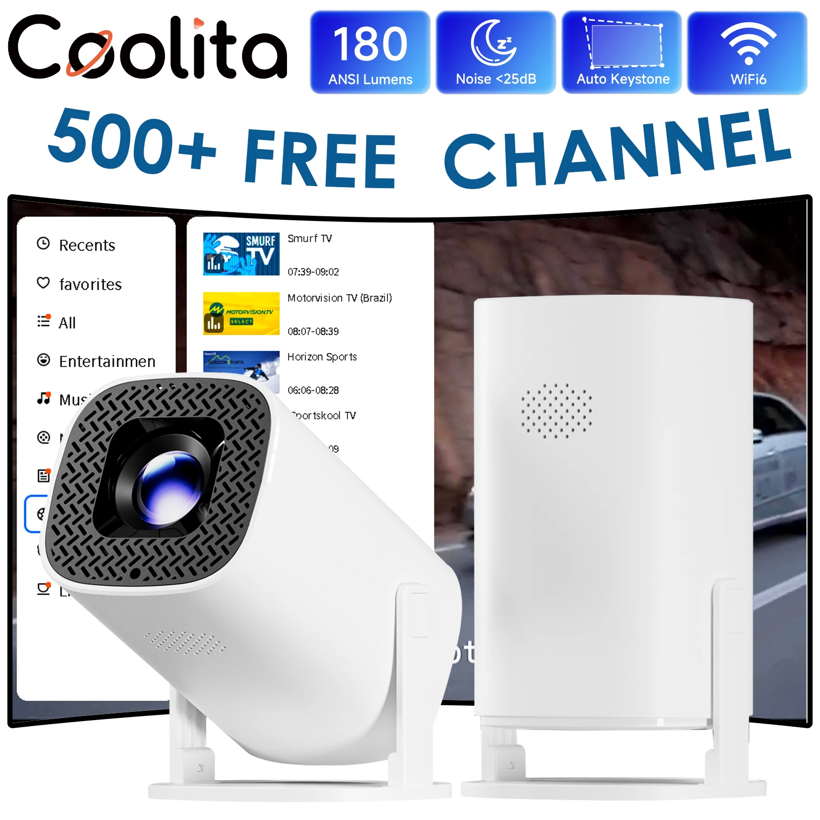 

Умные мини-проекторы P30PLUS Coolita OS с 500 + свободным каналом в прямом эфире, 720P, поддержка Wi-Fi6, портативный проектор для домашнего кинотеатра