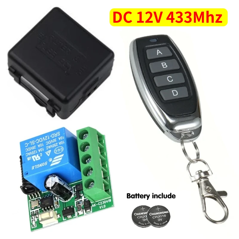 433Mhz DC 12V 4CH Universal Wireless Remote Control Switch Relay Receiver Module RF Transmitter 433Mhz Remote Control