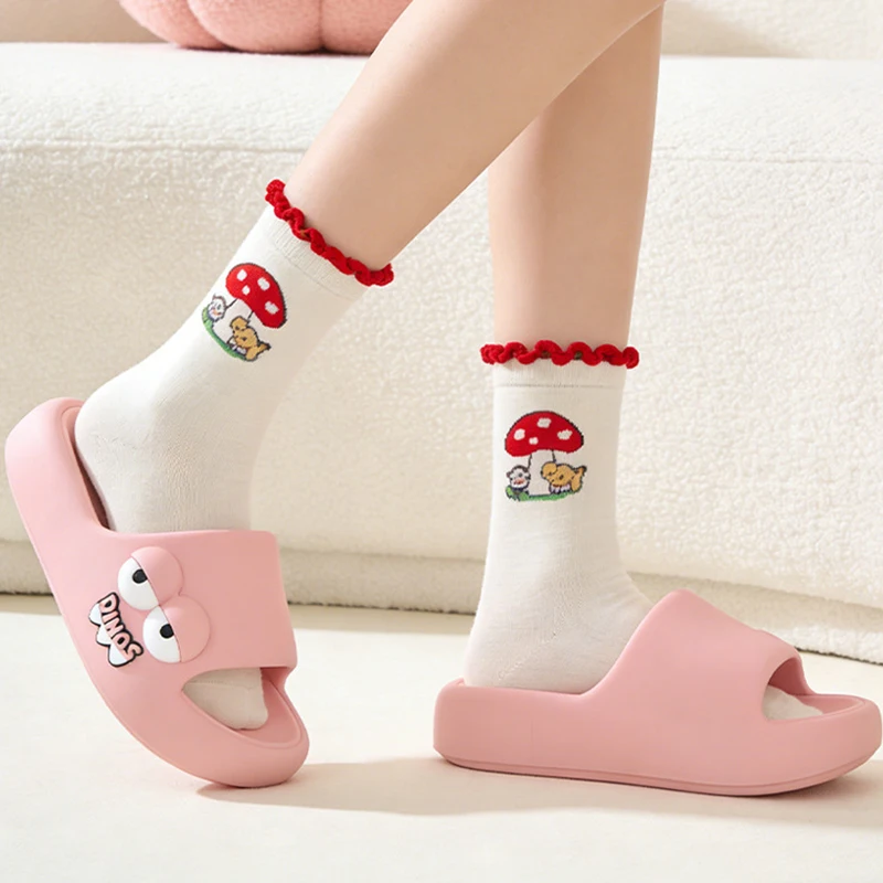 YNPO Cartoon EVA Platform Cloud Slippers Women 2026 Plus Size 45 Thick Bottom Home Slides Woman Anti Slip Summer Couple Slippers image 5