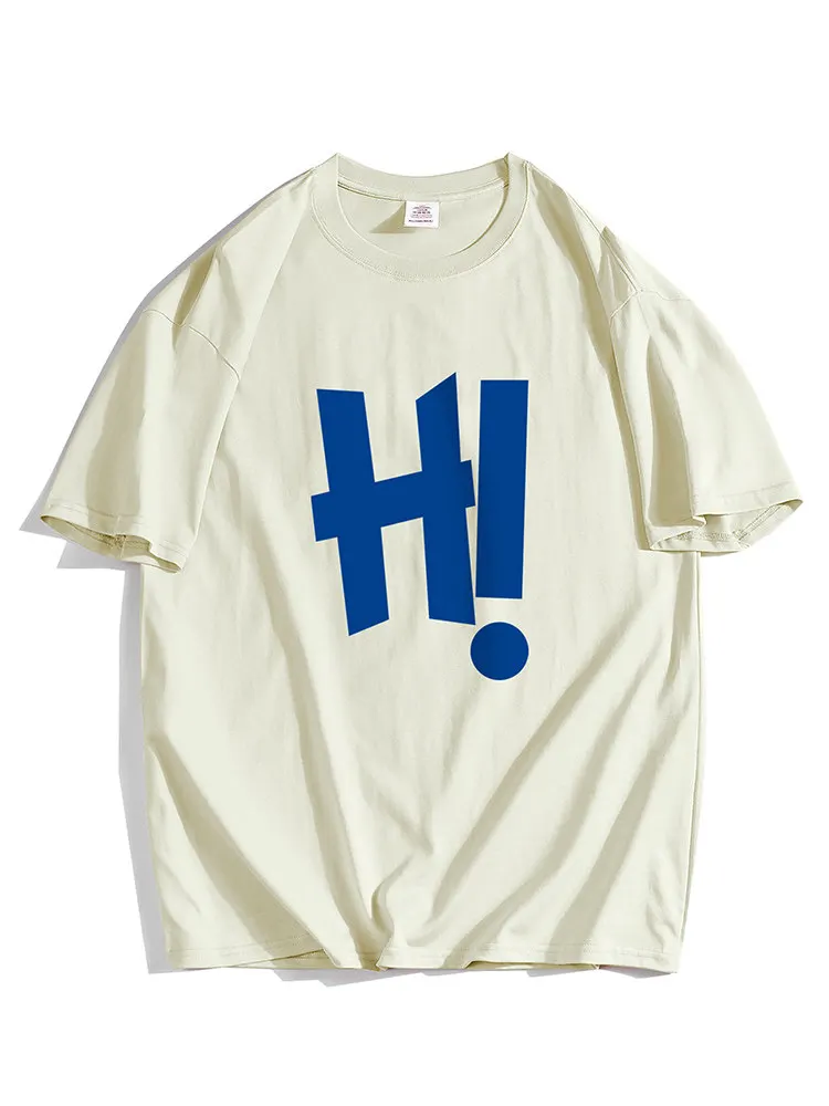 Men's Short-sleeved T-shirt - 2026 New Summer Pure Cotton Hong Kong Style Youth Boys' Student Printed Loose-fit Trendy Top