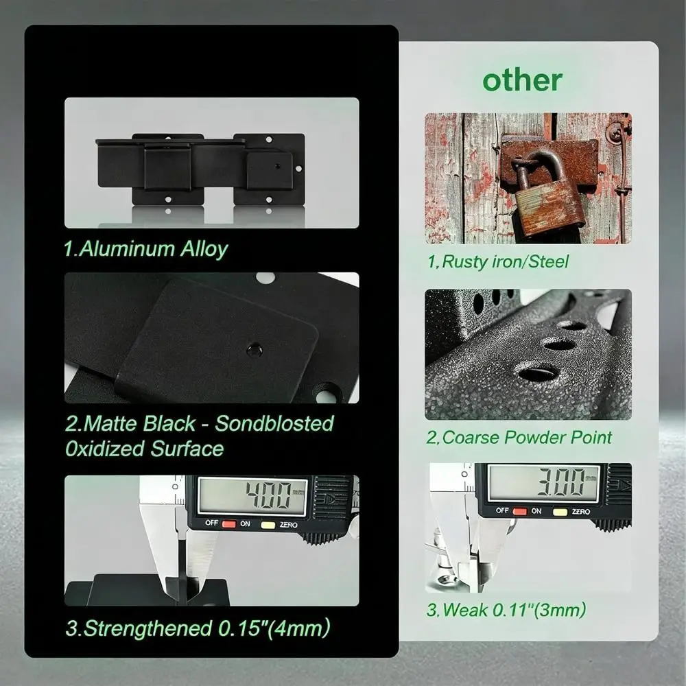 Heavy-Duty With Screws Flip Gate Latch Weather Resistant Anti-Rust Fence Latch Durable Sliding Gate Latch Barn Door