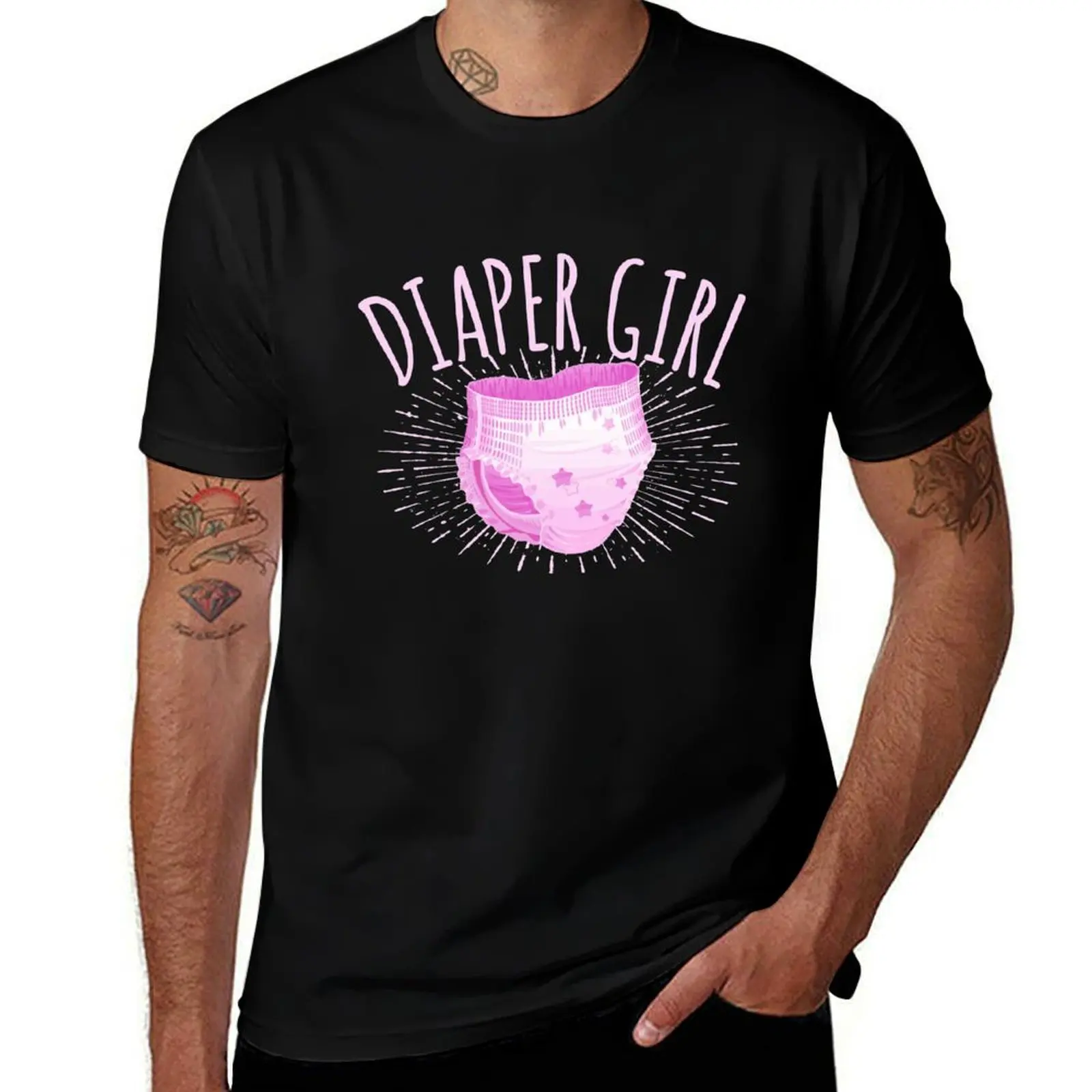 ABDL DiaperGirl Diaper GirlDDLG adult baby diaper T-Shirt Comfort Stretch Tee Shirt T-Shirt
