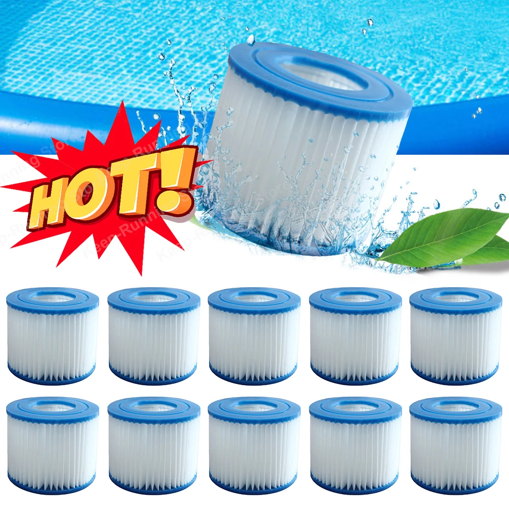 1-10Pcs Type VI Pool Filter Replacement Swimming Pool Filter for Flowclear Size VI Filter Cartridge Lay-Z-Spa for Intex Filter