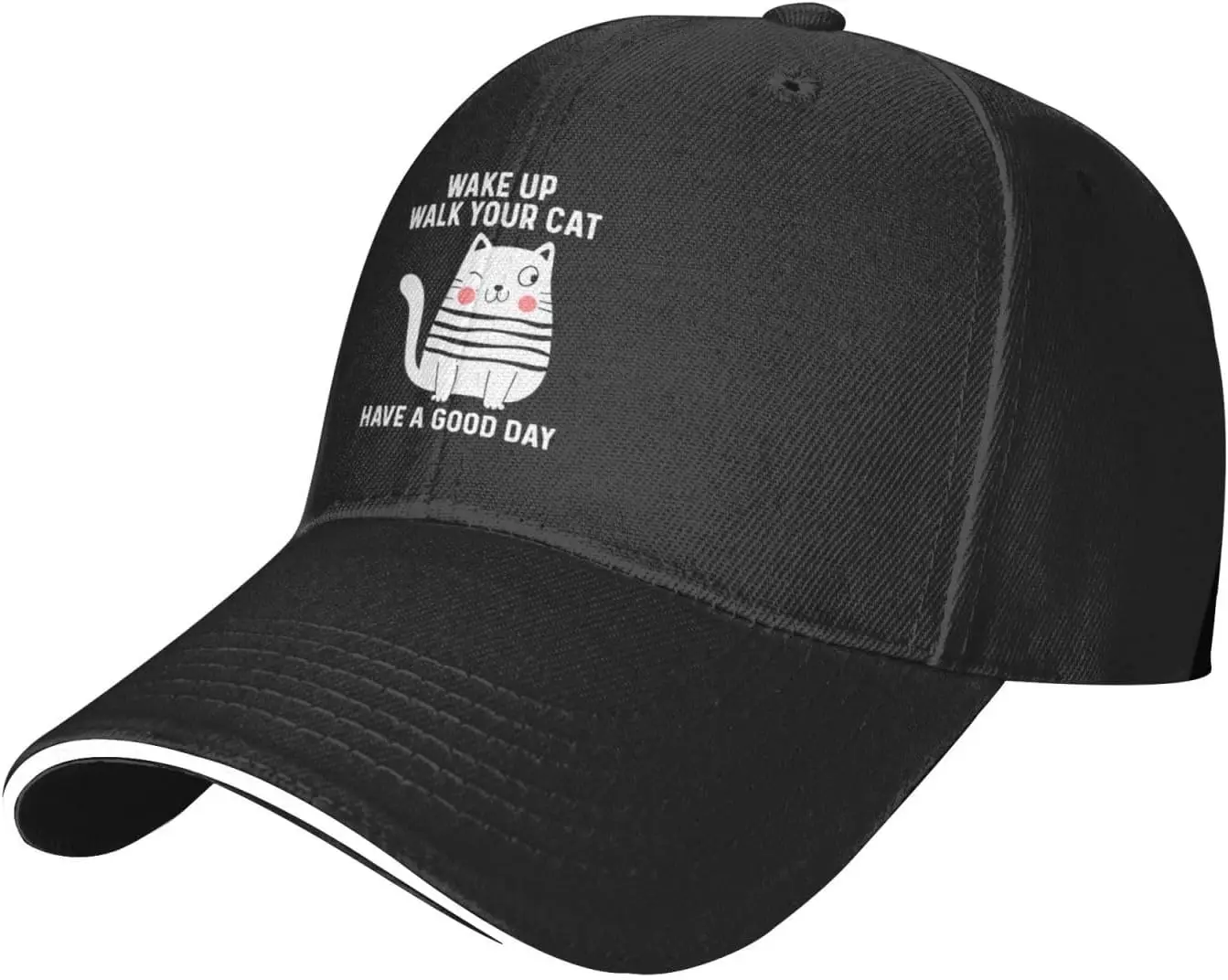 Wake Up Walk Your Cat Have A Good Days Hat Women Dad Hat Fashionable Hat