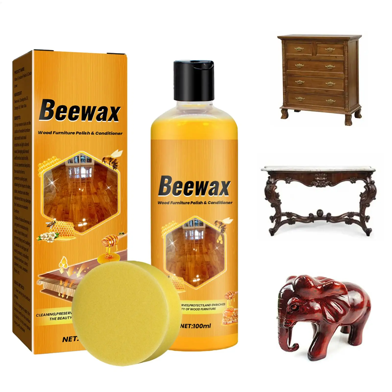 100ml Bee Wax Furniture Polishing And Cleaner Agent Multi-function Natural Bee Wax Polishing Protective Wood Cleaner Spray