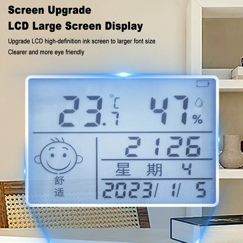 LCD Digital Thermometer Hygrometer Indoor Room Electronic Temperature Humidity Meter Sensor Gauge Weather Station For Home