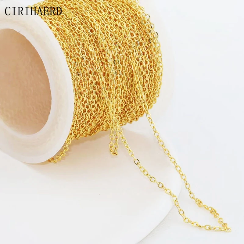 1.6mm Necklace Thin Chain 14K/Silver Gold Plated Brass Metal Chain For Women Jewelry Chains DIY Bracelet Jewelry Making Supplies