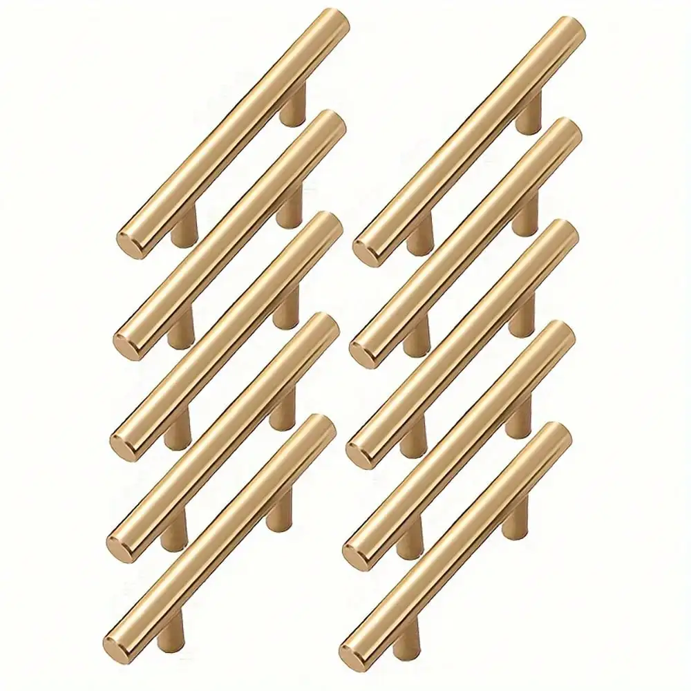 10pcs gold cabinet drawer handles - brushed nickel finish stainless steel drawer knobs, suitable for drawers