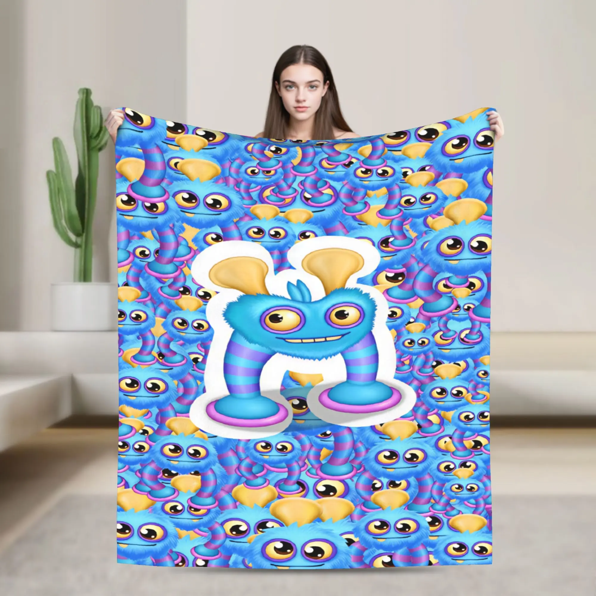 My Singing Monsters Video Game Cartoon Blanket  Super Warm Plush Throw Blanket For Child Outdoor Flannel Bedspread Bed Cover