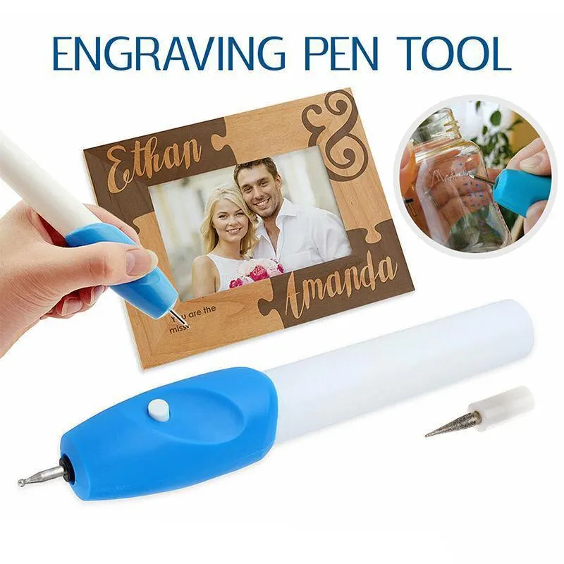 Mini Electric Engraving Pen Blue DIY Miniature Carving Machines for Plastic Wood Metal Glass Stone Engraving Tool