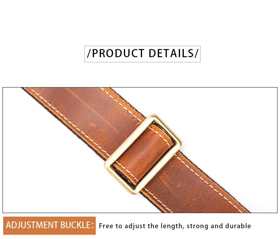 WESTAL Crazy Horse Leather Vintage Shoulder Straps Adjustable Men's Satchel Straps Metal Man Women's Satchel Straps