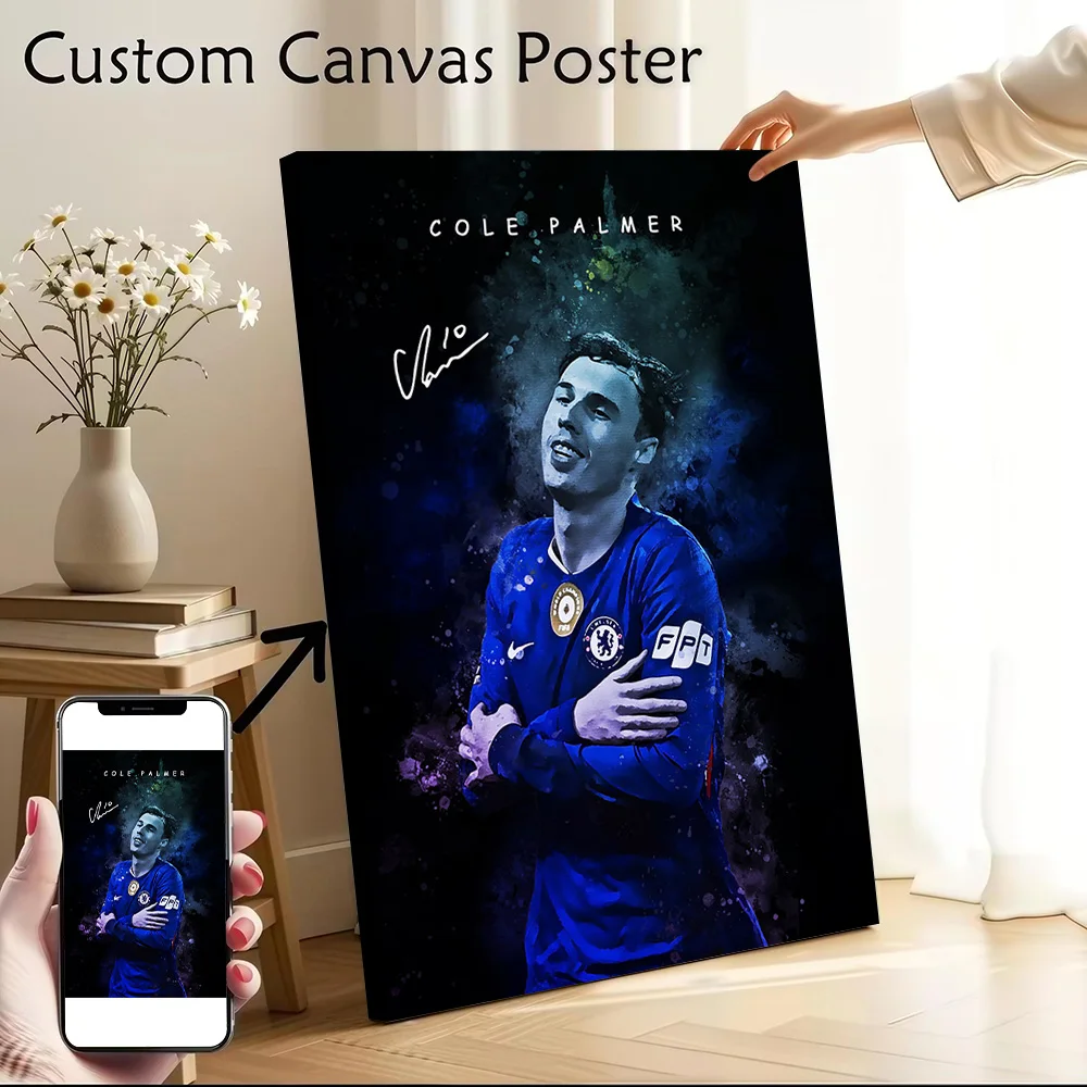 Cuadro de lienzo con estampado de retrato de Cole Palmer, pinturas personalizables, póster, regalo perfecto para decoración de dormitorio, decoración del hogar