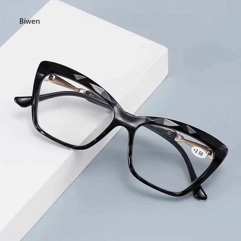 +1.0 1.5 2.0 2.5 to +4 Cat Eye Reading Glasses Women Fashion Design Resin Presbyopia Eyeglasses Prescription Reader Eyewear