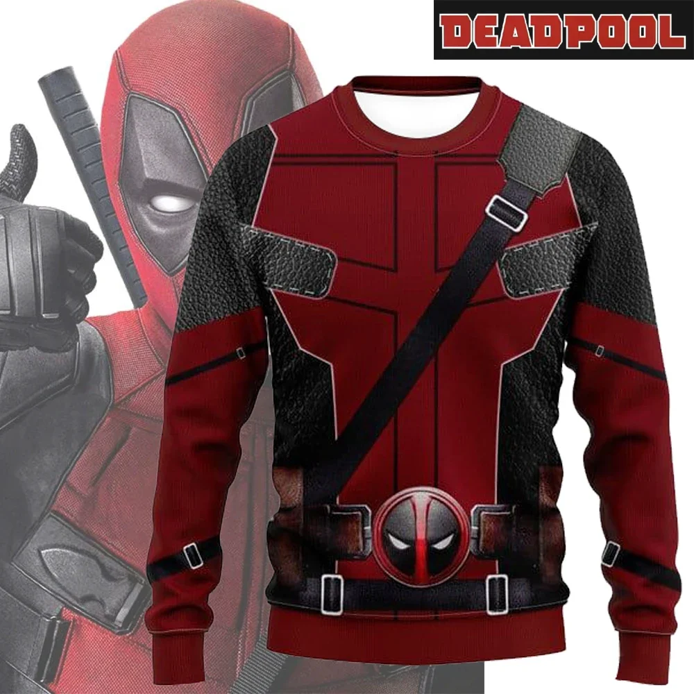 Deadpool Cosplay Costumes Wolverine Superhero Halloween Costume Comic Compression Deadpool Workout Body Sweater Hoodie Red Men